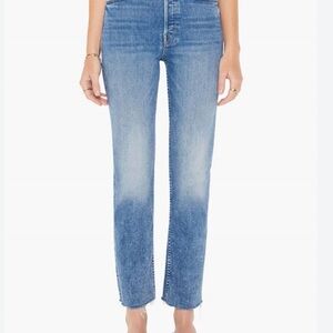 MOTHER Straight Leg Jeans in Light Blue Denim